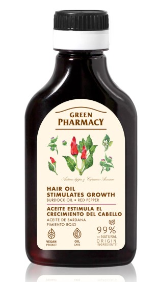Green Pharmacy Olejek Stymulujący Wzrost Włosów Olej Łopianowy z Czerwoną Papryką 100ml