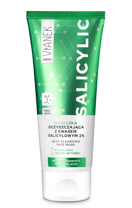 Vianek Hero Maseczka Oczyszczająca do Twarzy z Kwasem Salicylowym 2% 75ml