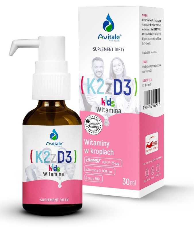 Avitale Witamina K2 z D3 Suplement Diety dla Dzieci w Kroplach 30ml