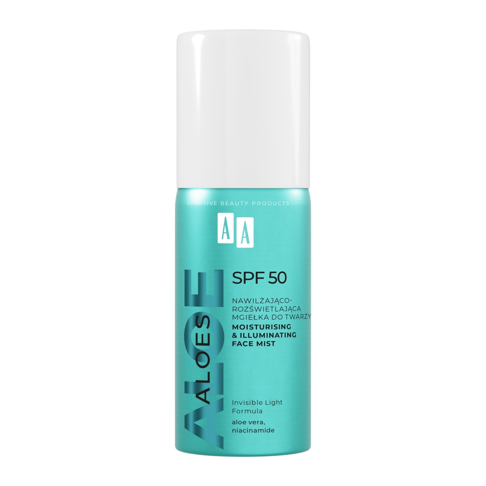Aloes Nawilżająco-rozświetlająca mgiełka do twarzy SPF 50