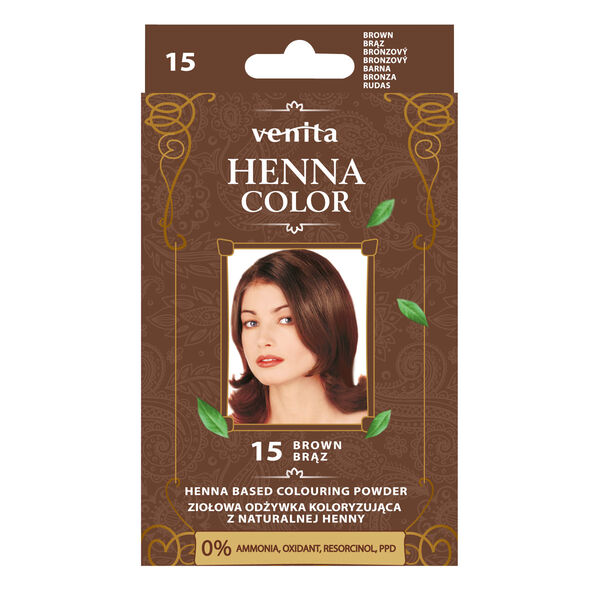 Henna Color Ziołowa Odżywka Koloryzująca z Naturalnej Henny 15 Brąz