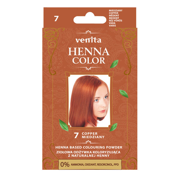 Venita Henna Color Ziołowa Odżywka Koloryzująca z Naturalnej Henny 7 Miedziany