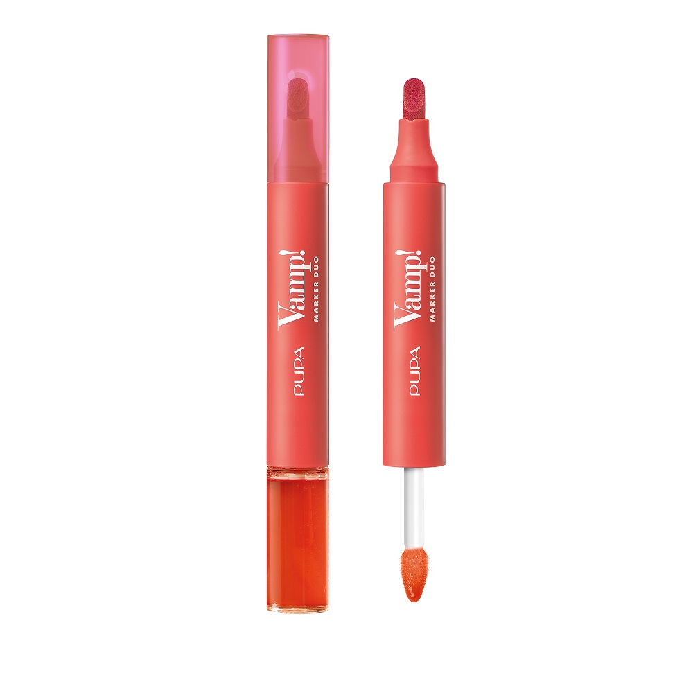 Pupa Vamp! Marker Duo Marker do Ust i Olejkowy Błyszczyk 2w1 007 Red Potion
