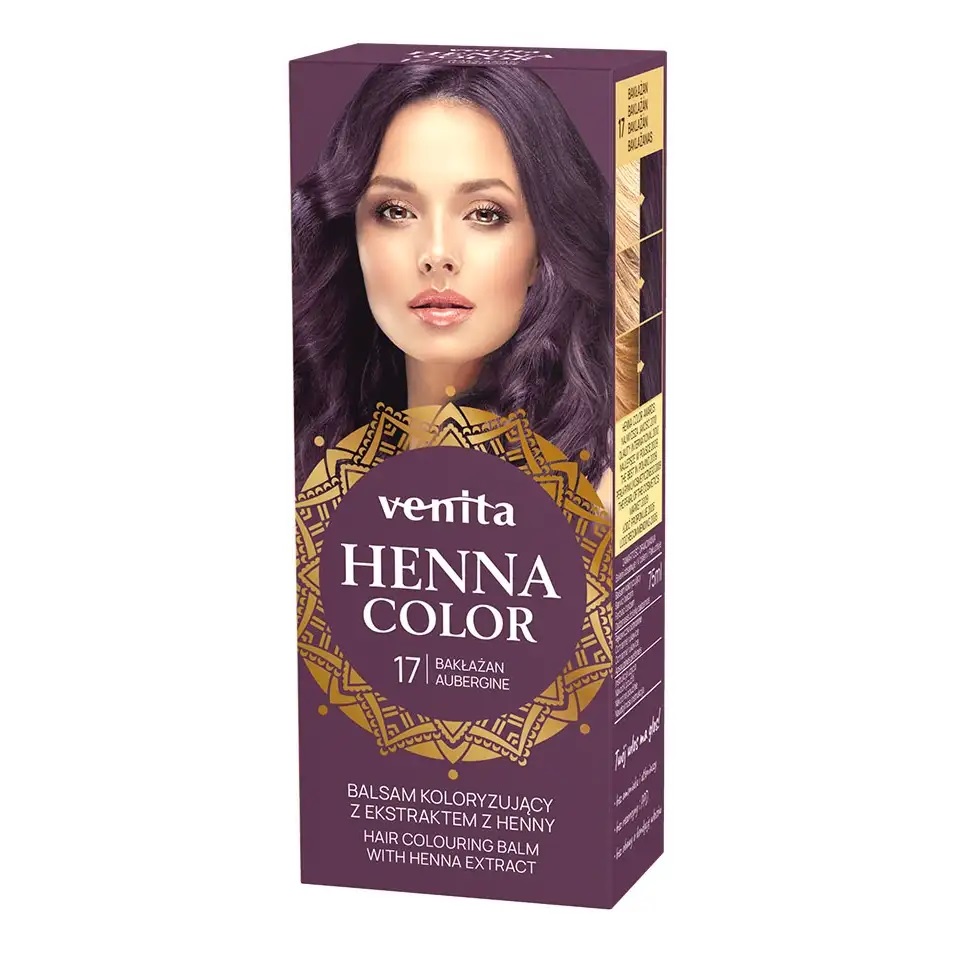 Venita Henna Color Balsam Koloryzujący do Włosów z Ekstraktem z Henny 17 Bakłażan