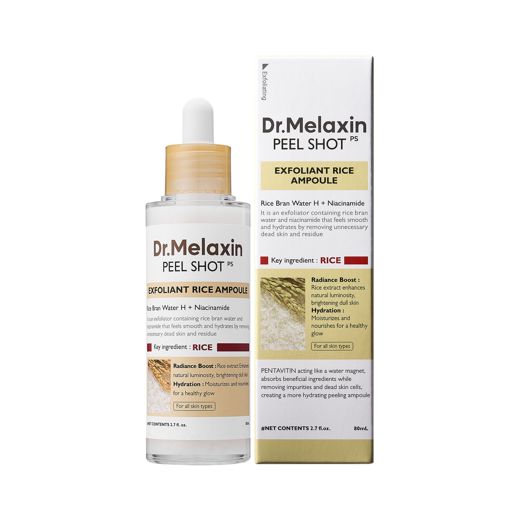 Dr.Melaxin Peel Shot Line Delikatnie Złuszczająca Ampułka z Ekstraktem z Białego Ryżu 80ml