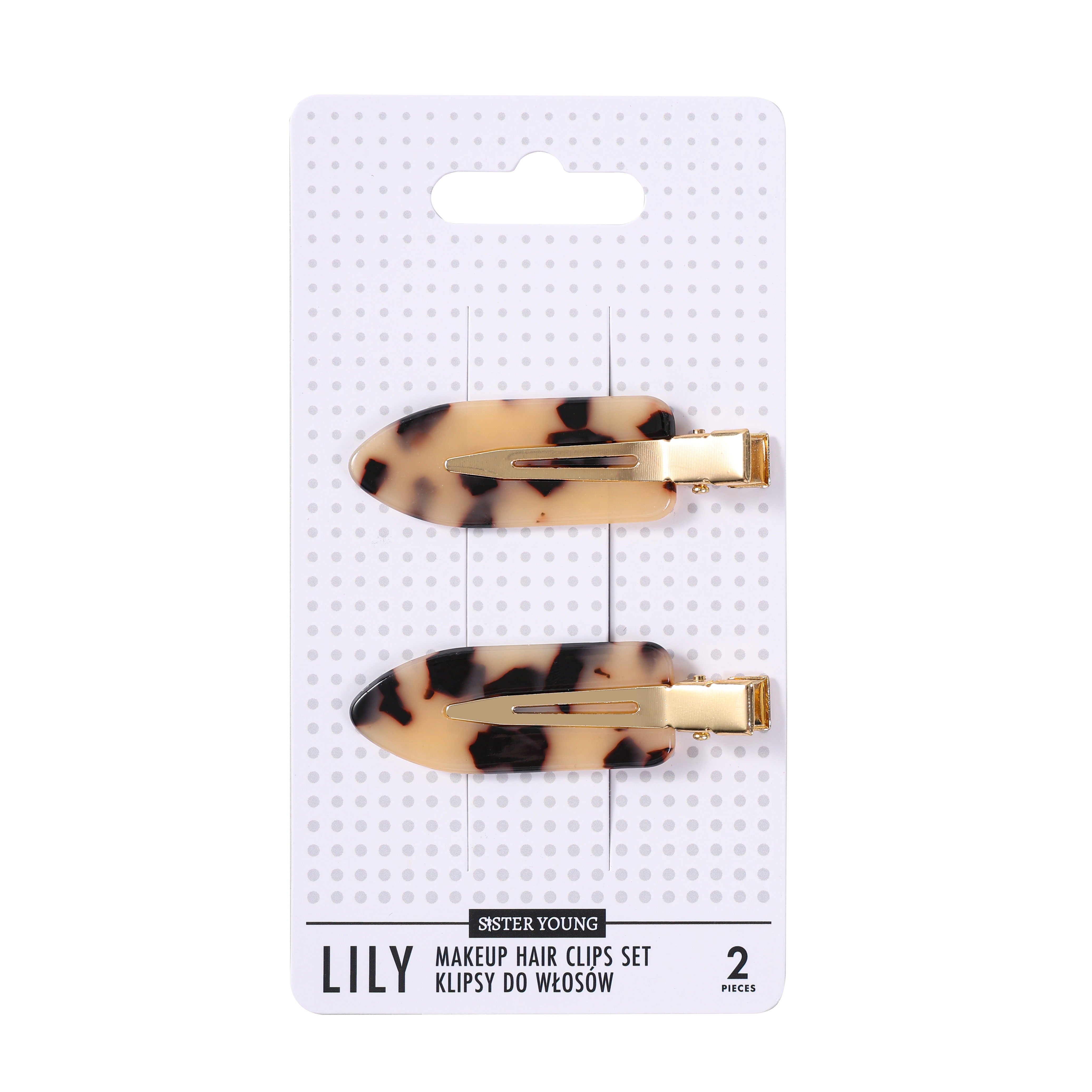 Zestaw Klipsów do Włosów Light Leopard Print
