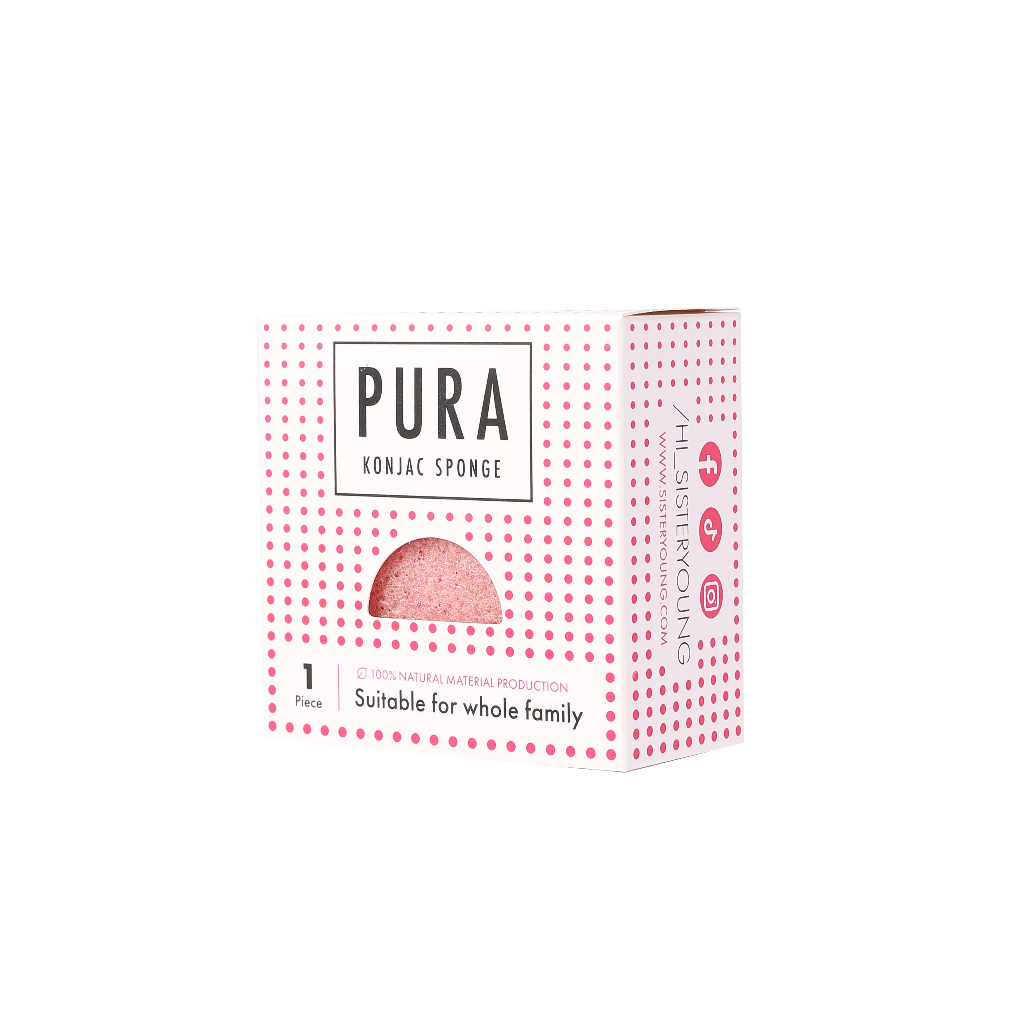 Sister Young Pura Konjac Sponge Gąbka do Twarzy Pink