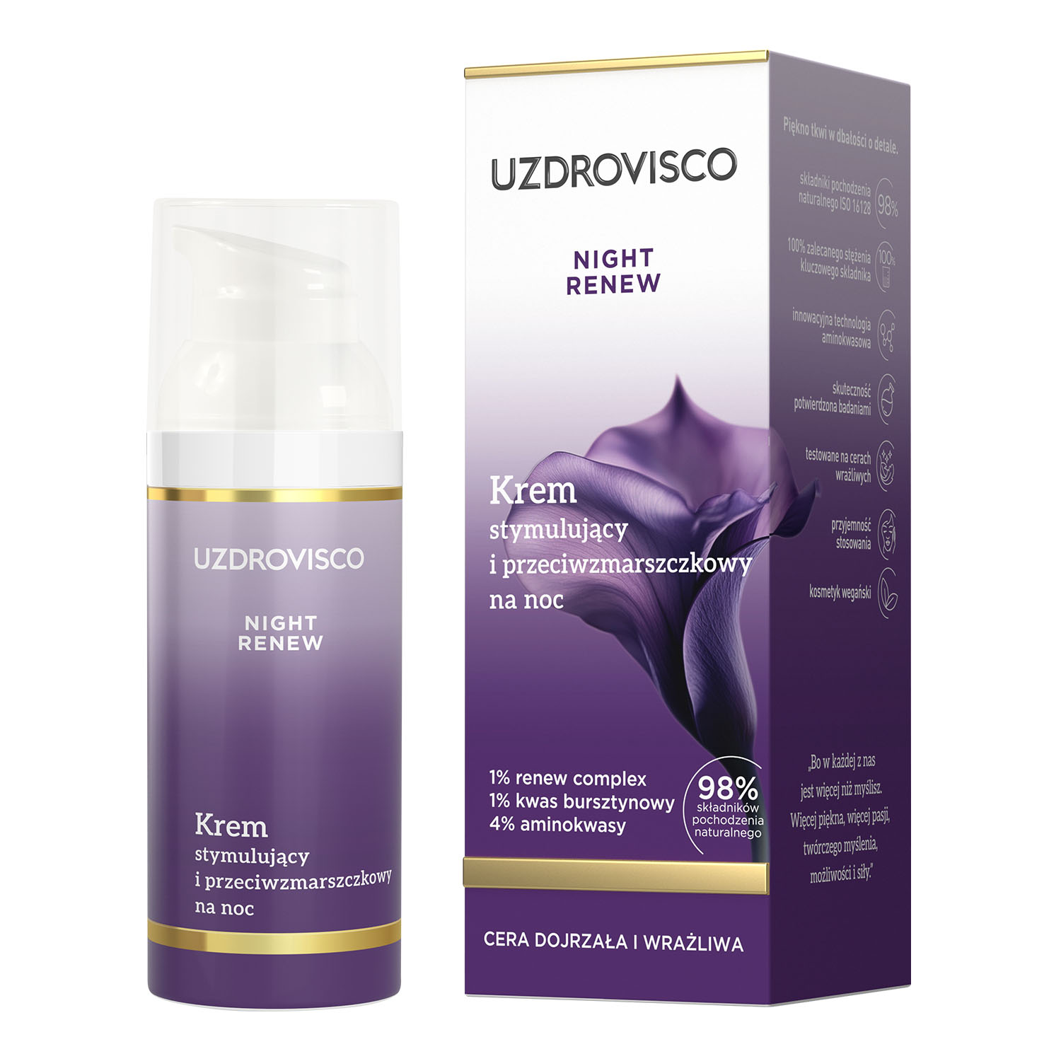 Uzdrovisco Night Renew Krem Stymulujący i Przeciwzmarszczkowy na Noc 50ml