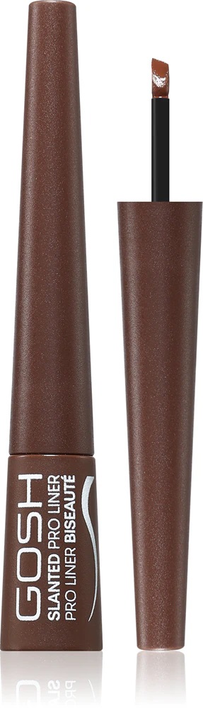 Gosh Slanted Pro Liner, eyeliner w kałamarzu, 003 Matt Brown