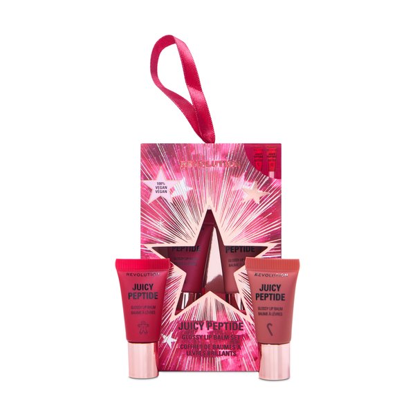 Juicy Peptide Glossy Lip Balm Duo – Gingerbread & Candy Cane