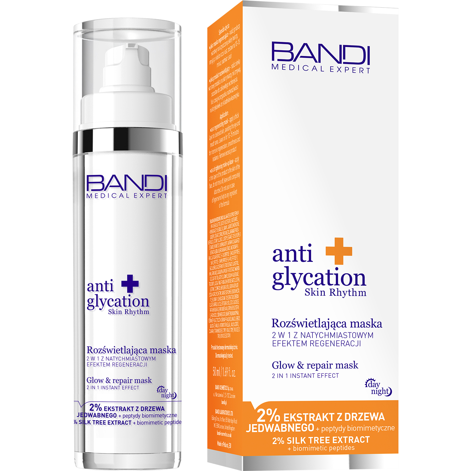 Anti Glycation + Rozświetlająca Maska 2w1 z Natychmiastowym Efektem Regeneracji