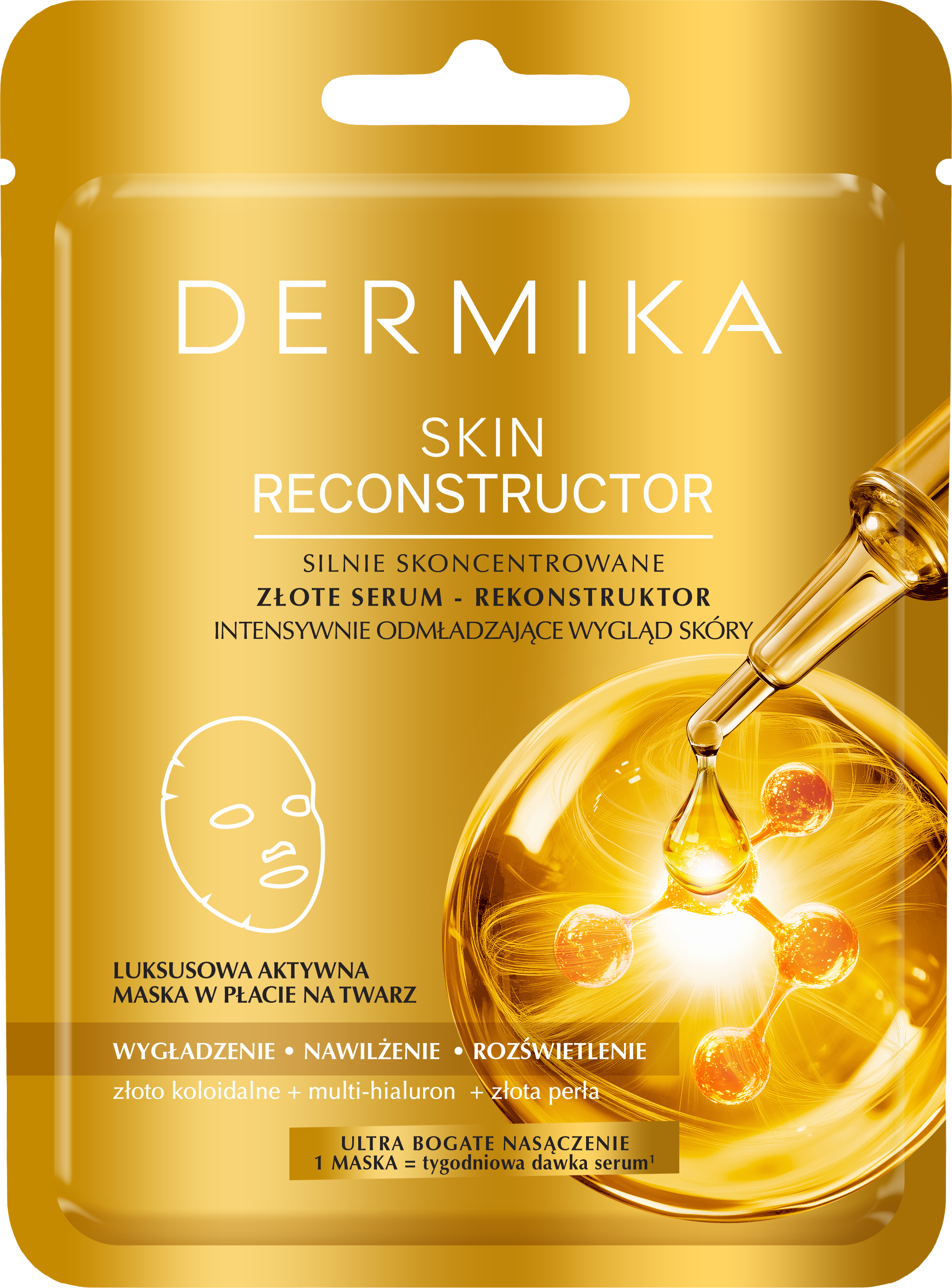 Silnie Skoncentrowane Złote Serum-Rekonstruktor w Płacie
