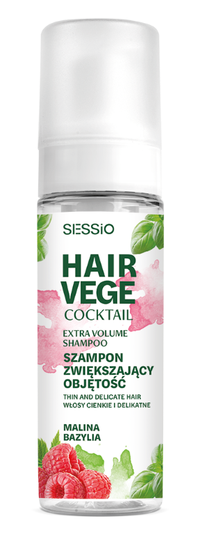 Hair Vege Cocktail Szampon w Piance Zwiększający Objętość Malina Bazylia