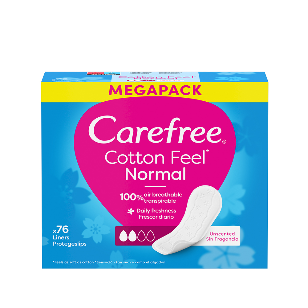 Carefree Cotton Feel Normal Wkładki Higieniczne Bezzapachowe 76 Sztuk