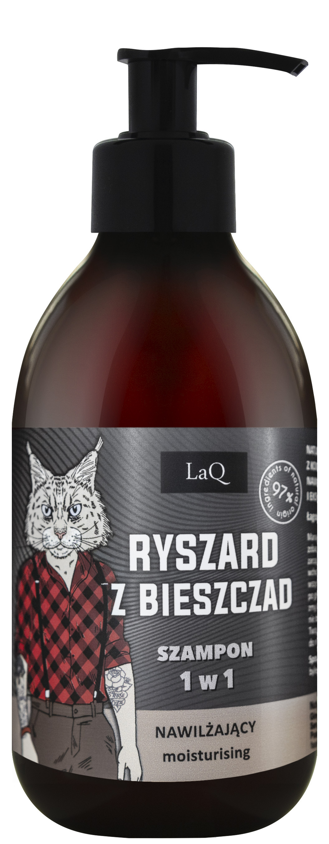 LaQ Nawilżający Szampon do Włosów dla Mężczyzn Ryszard z Bieszczad 300ml