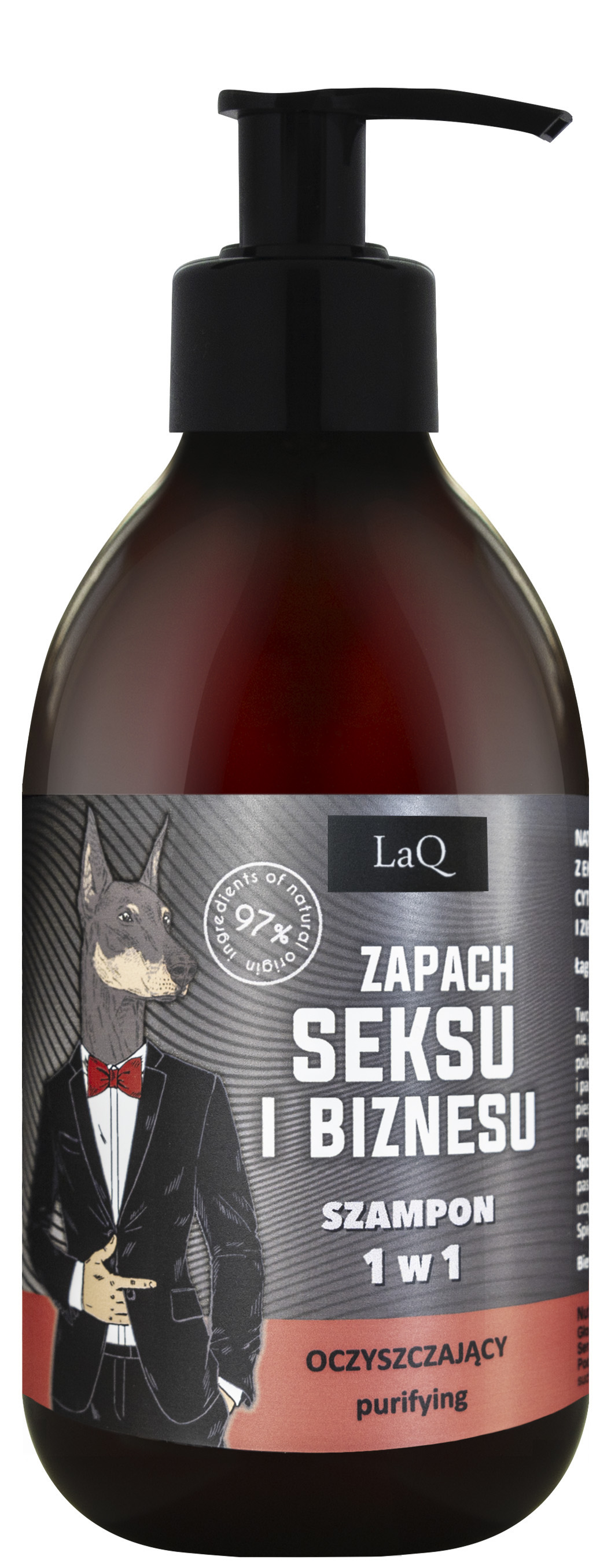 LaQ Oczyszczający Szampon do Włosów dla Mężczyzn Zapach Seksu i Biznesu 300ml