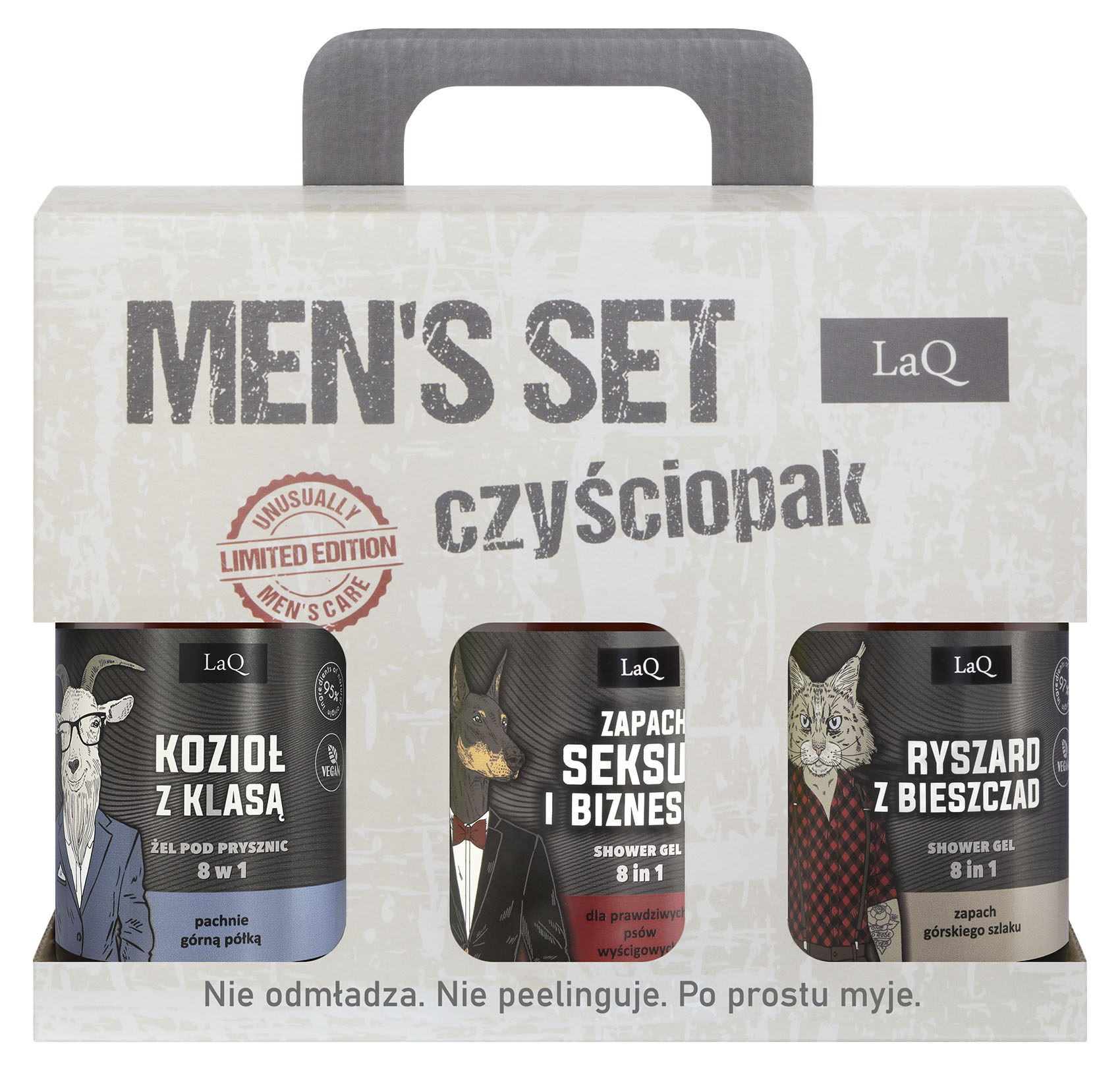 LaQ Czyściopak Zestaw Żeli pod Prysznic dla Mężczyzn