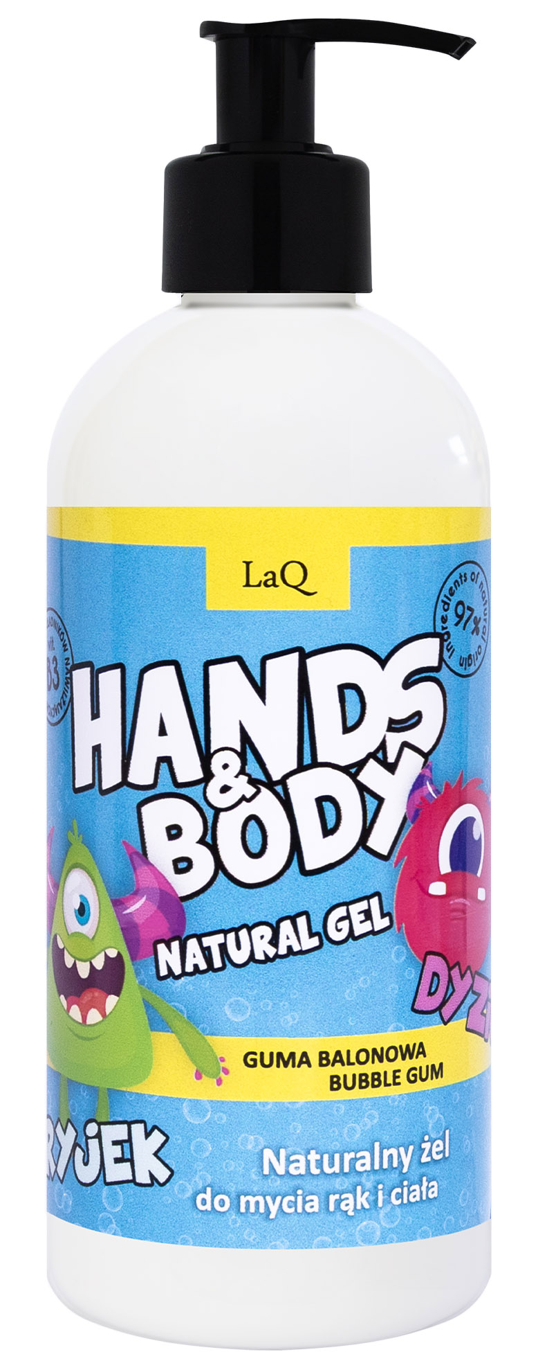 LaQ Żel do Mycia Ciała i Rąk dla Dzieci Guma Galonowa Dyzio i Ryjek 300ml
