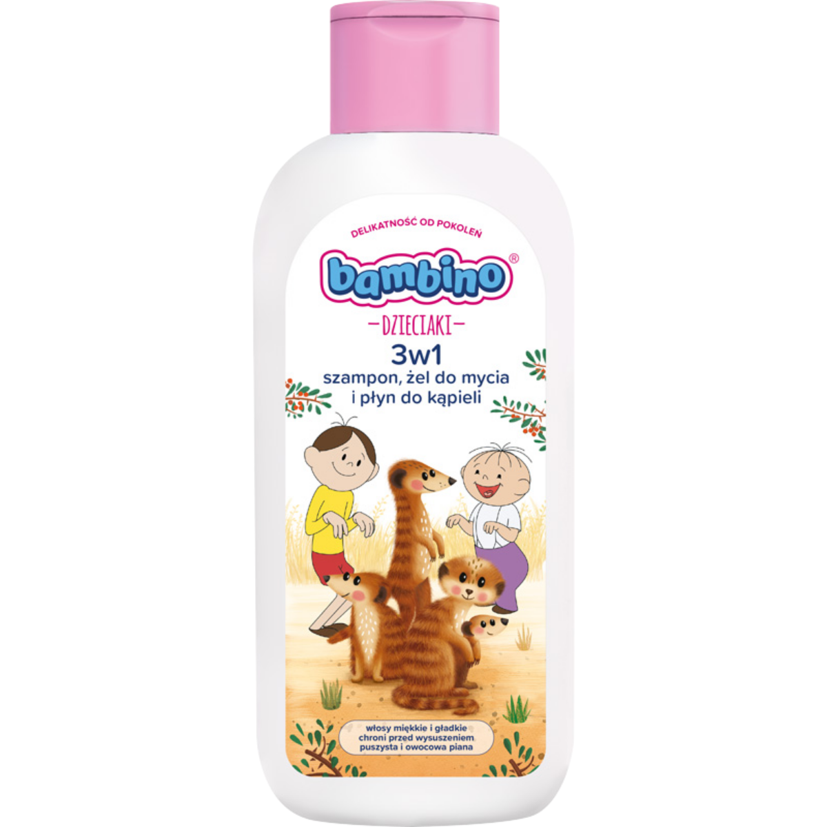 Bambino Dzieciaki Szampon Żel do Mycia i Płyn do Kąpieli 3w1 Surykatki 400ml