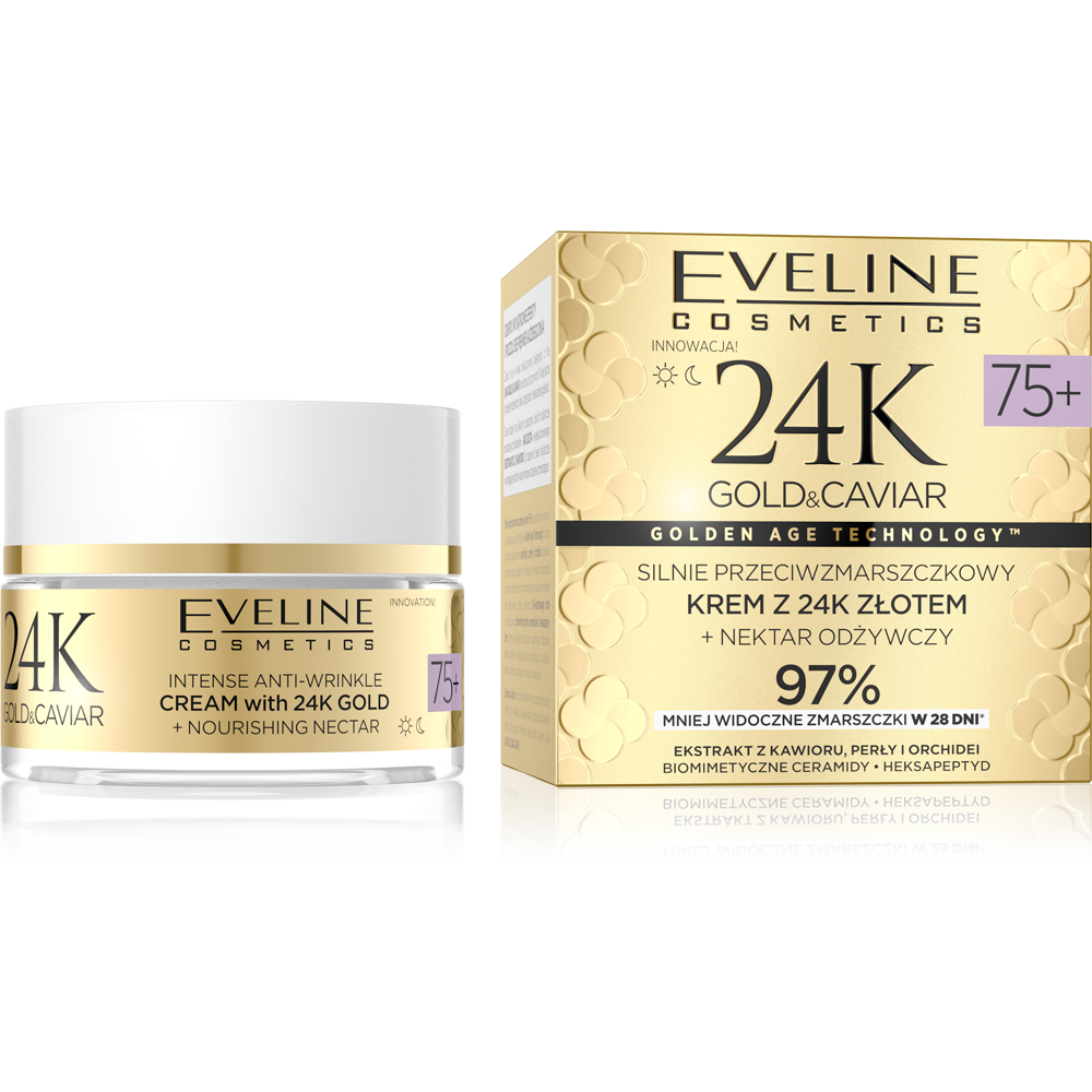 Eveline 24K Gold & Caviar Silnie Przeciwzmarszczkowy Krem 75+ 50ml