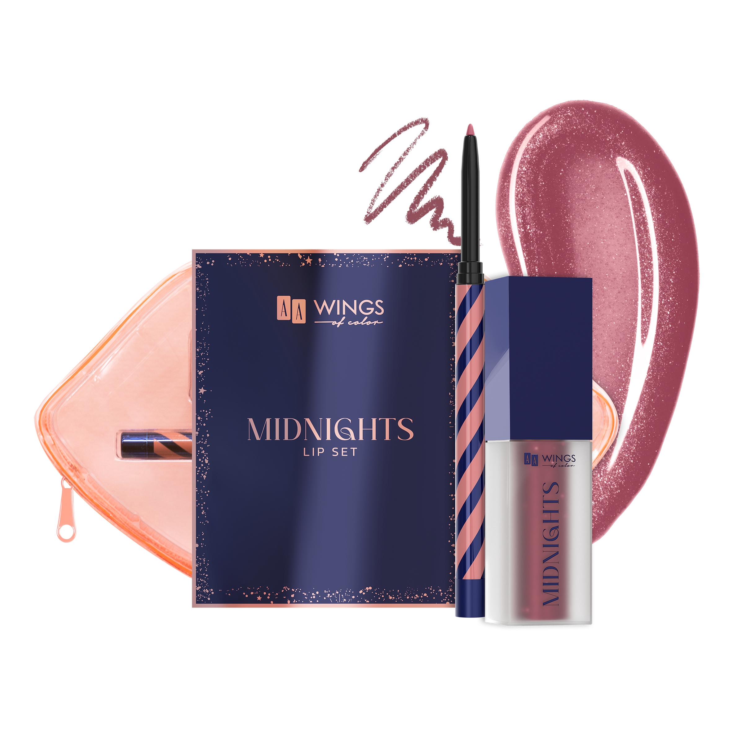 Wings of Color Midnights Zestaw do Makijażu Ust 02 Moonlit Blush