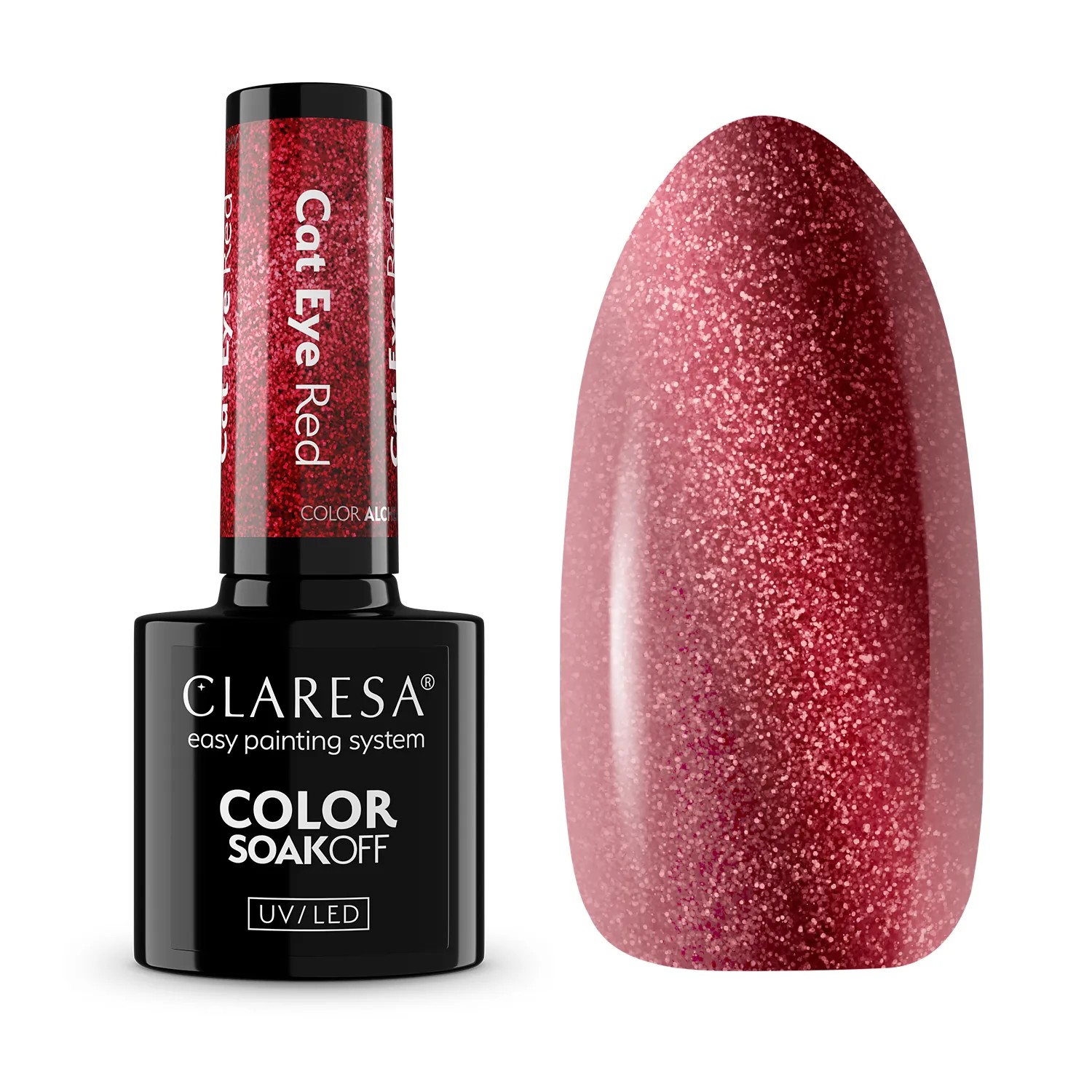 Claresa Lakier Hybrydowy Alchemy Cat Eye Red