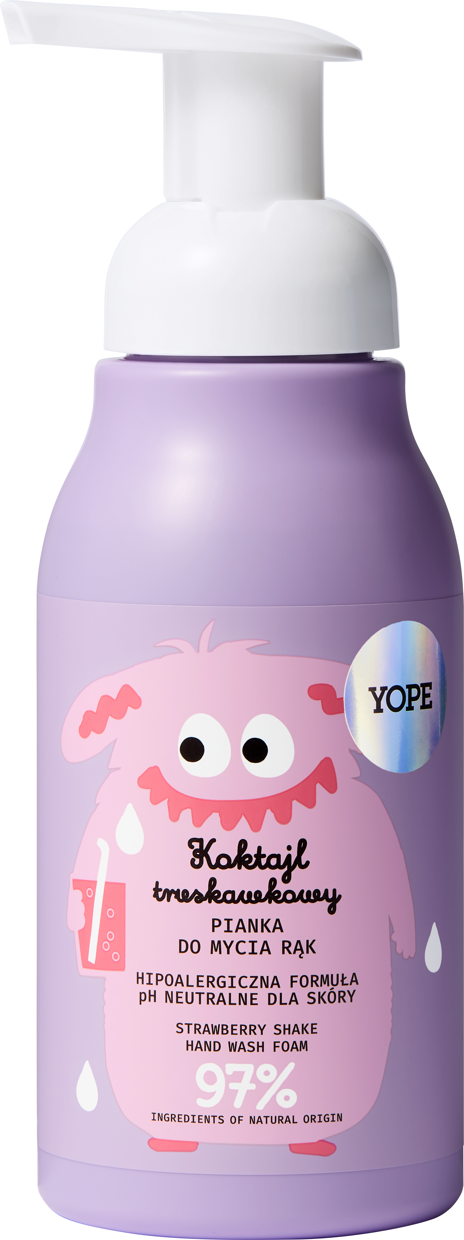Yope Pianka do Mycia Rąk dla Dzieci Koktajl Truskawkowy 300ml
