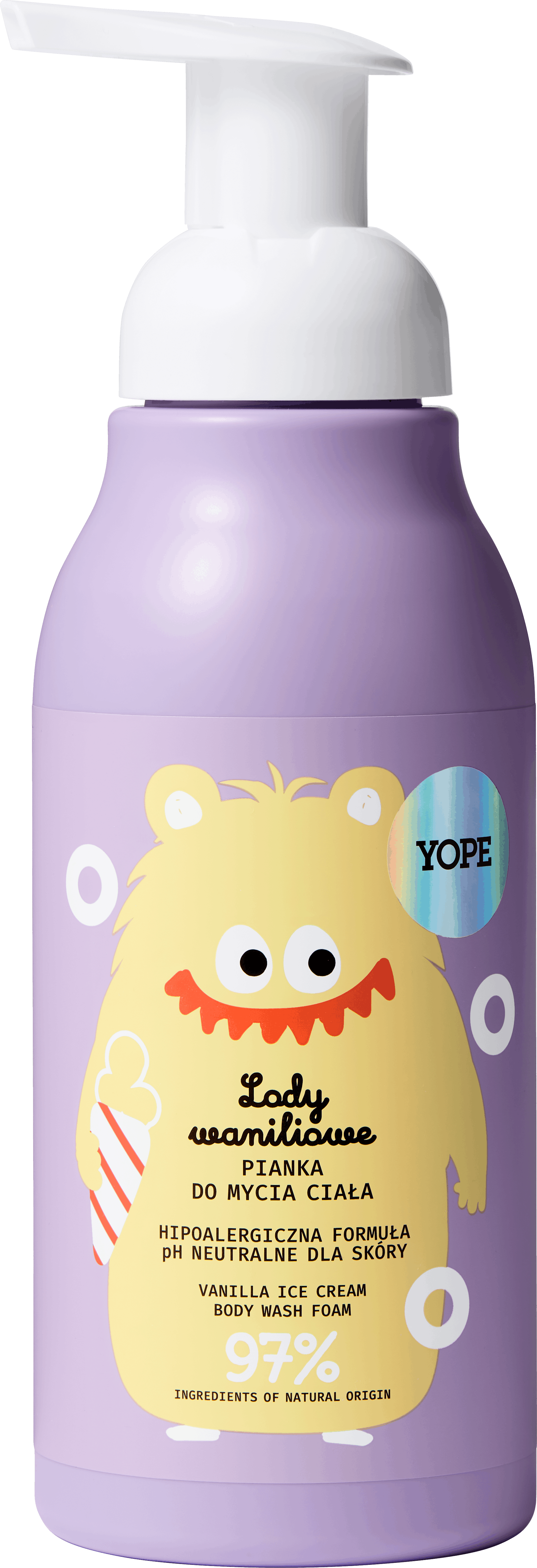 Yope Pianka do Mycia Ciała dla Dzieci Lody Waniliowe 400ml