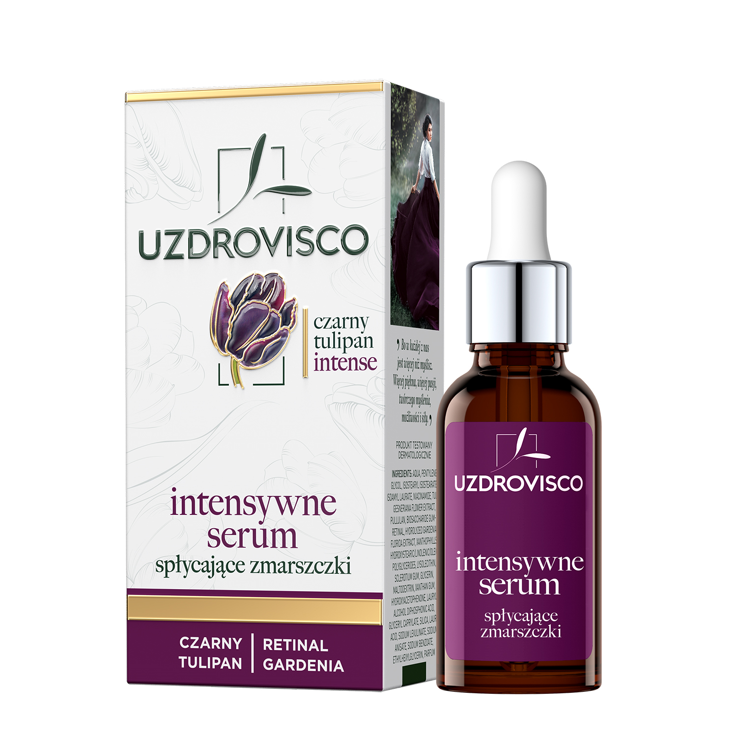 Uzdrovisco Czarny Tulipan Intense Intensywne Serum Spłycające Zmarszczki 30ml Krótka Data Ważności 07.04.2026r