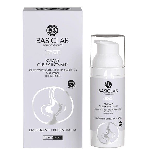 BasicLab Intimis Kojący Olejek Intymny 50ml Krótka Data Ważności 30.04.2026r