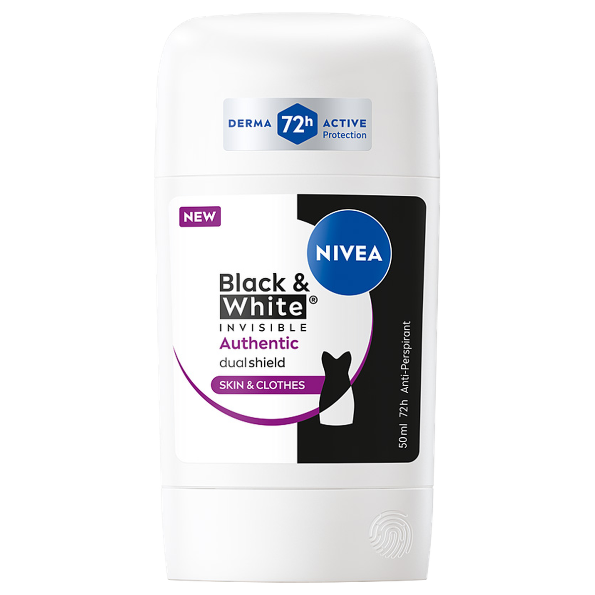 NIVEA Black&White Invisible Authentic Antyperspirant w Sztyfcie 50ml