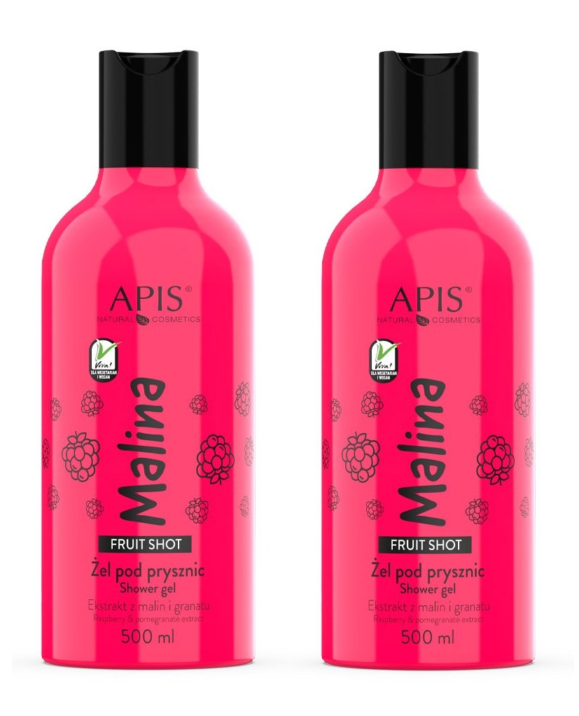 APIS Fruit Shot Żel pod Prysznic Malina 500ml x2 szt