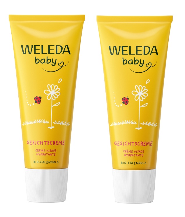Weleda Baby Krem do Twarzy dla Dzieci i Niemowląt z Nagietkiem Lekarskim 50ml x2 szt