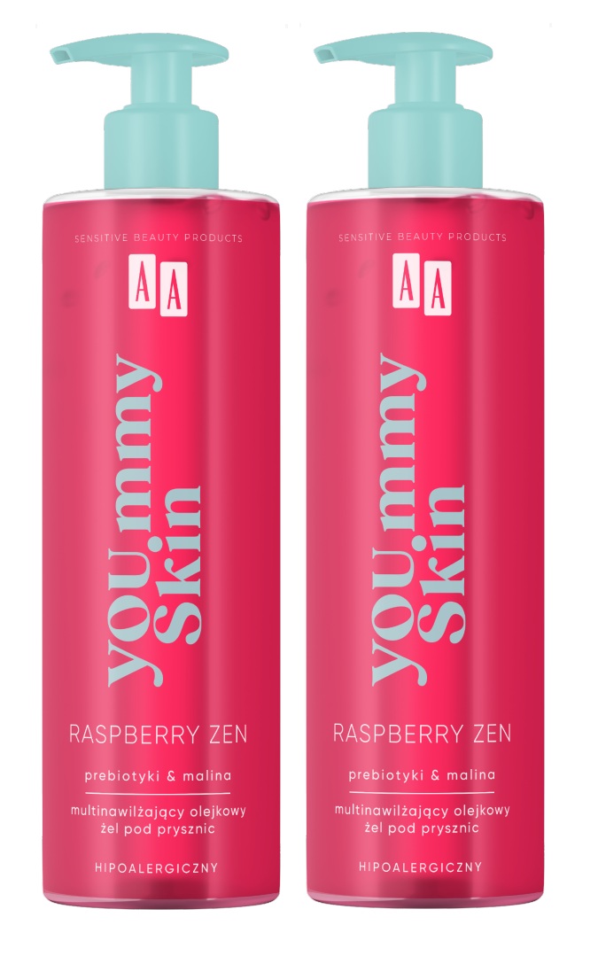 AA YOU.mmy Skin Olejkowy Żel pod Prysznic Raspberry Zen 400ml x2 szt