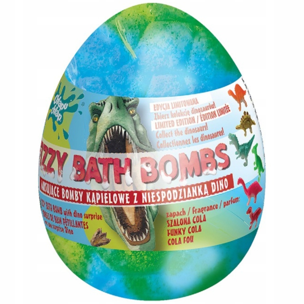 Chlapu Chlap Musująca Bomba do Kąpieli z Niespodzianką Dino Szalona Cola