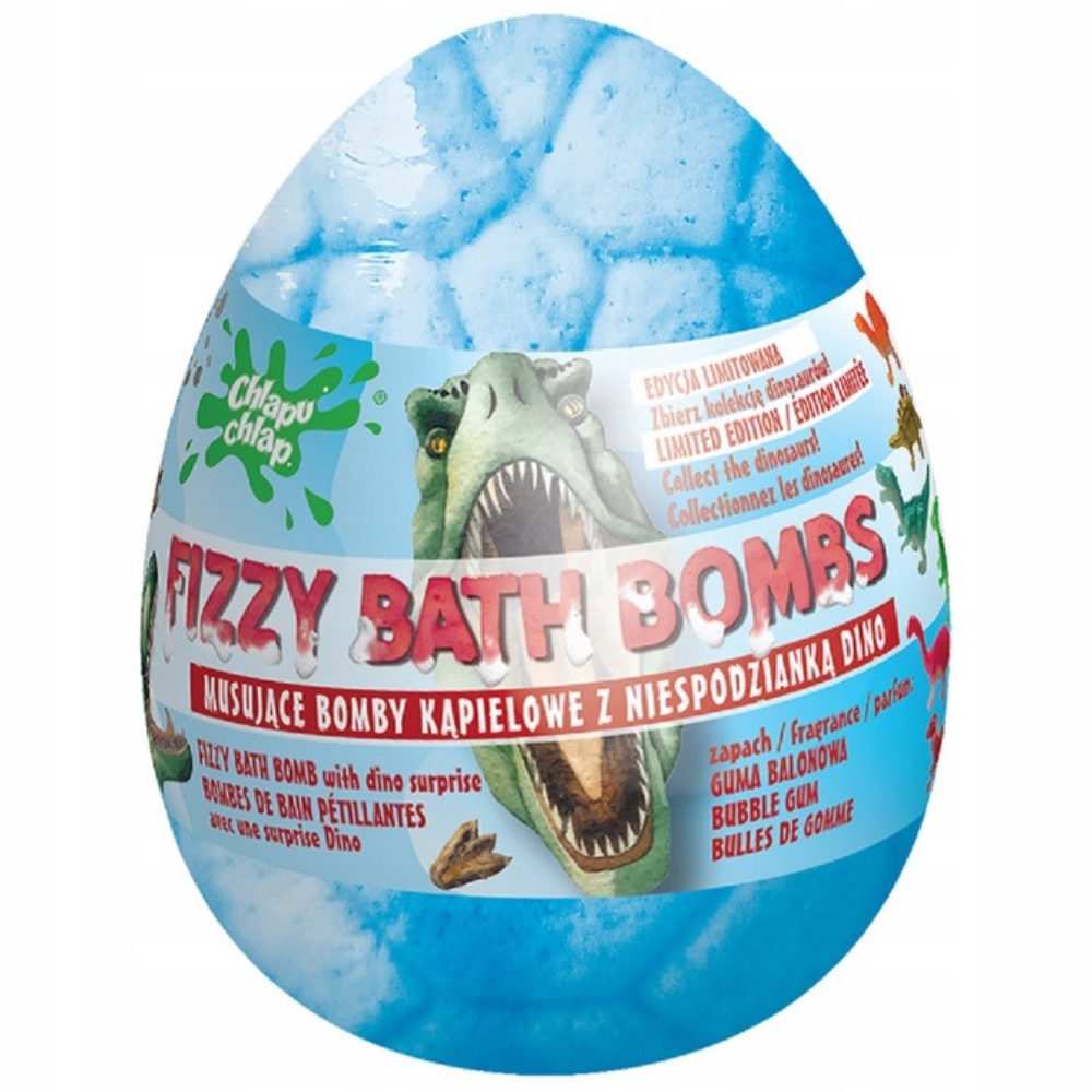 Chlapu Chlap Musująca Bomba do Kąpieli z Niespodzianką Dino Guma Balonowa