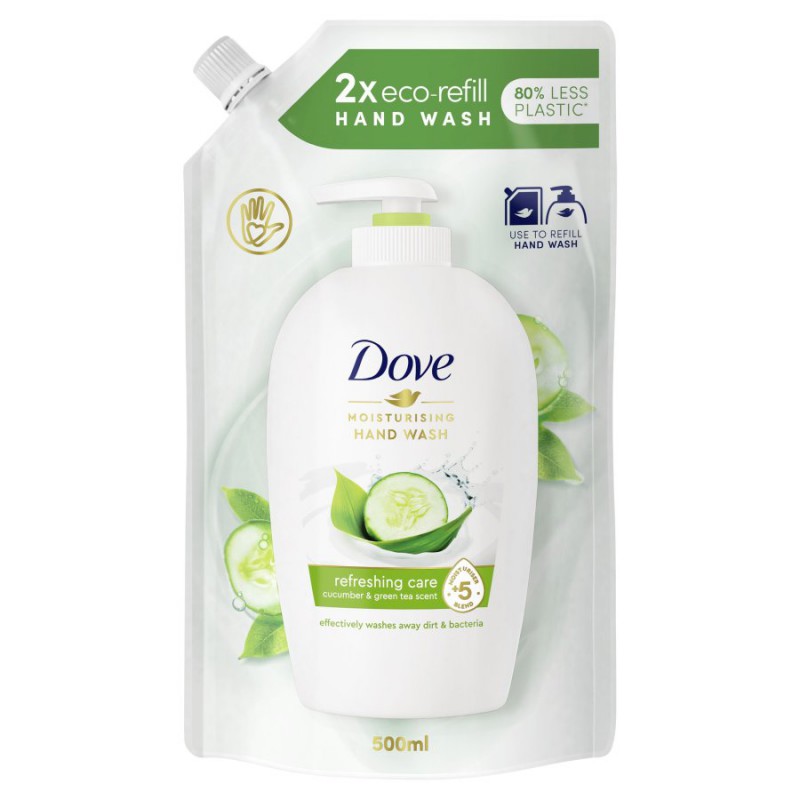 Dove Mydło do Rąk w Płynie o Zapachu Ogórka i Zielonej Herbaty Refill 500ml