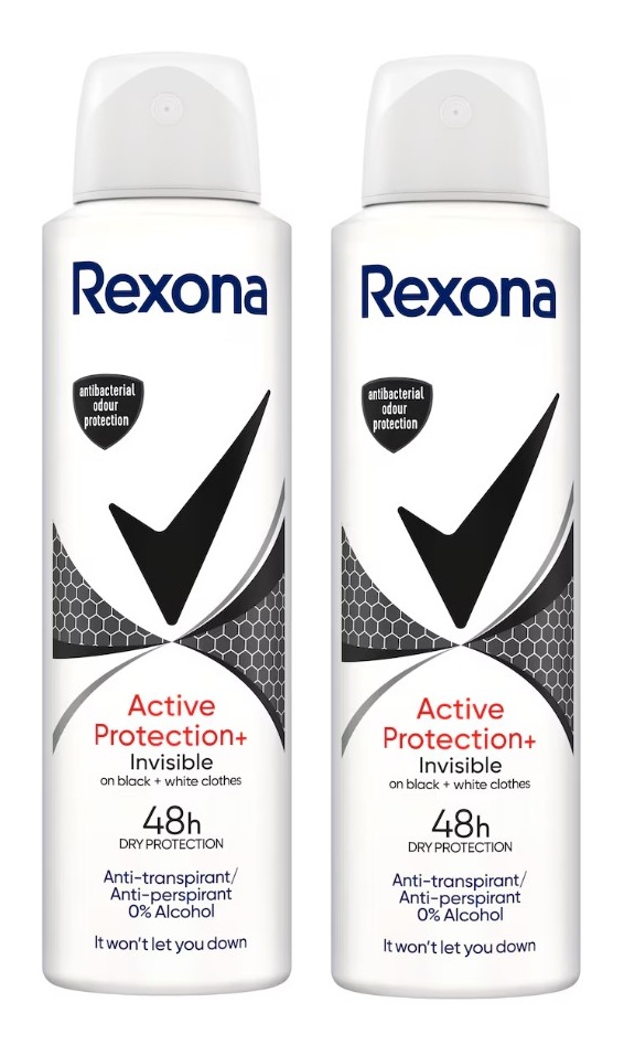 Rexona Dezodorant w Sprayu Active Protection+ Invisible 150ml x2 szt