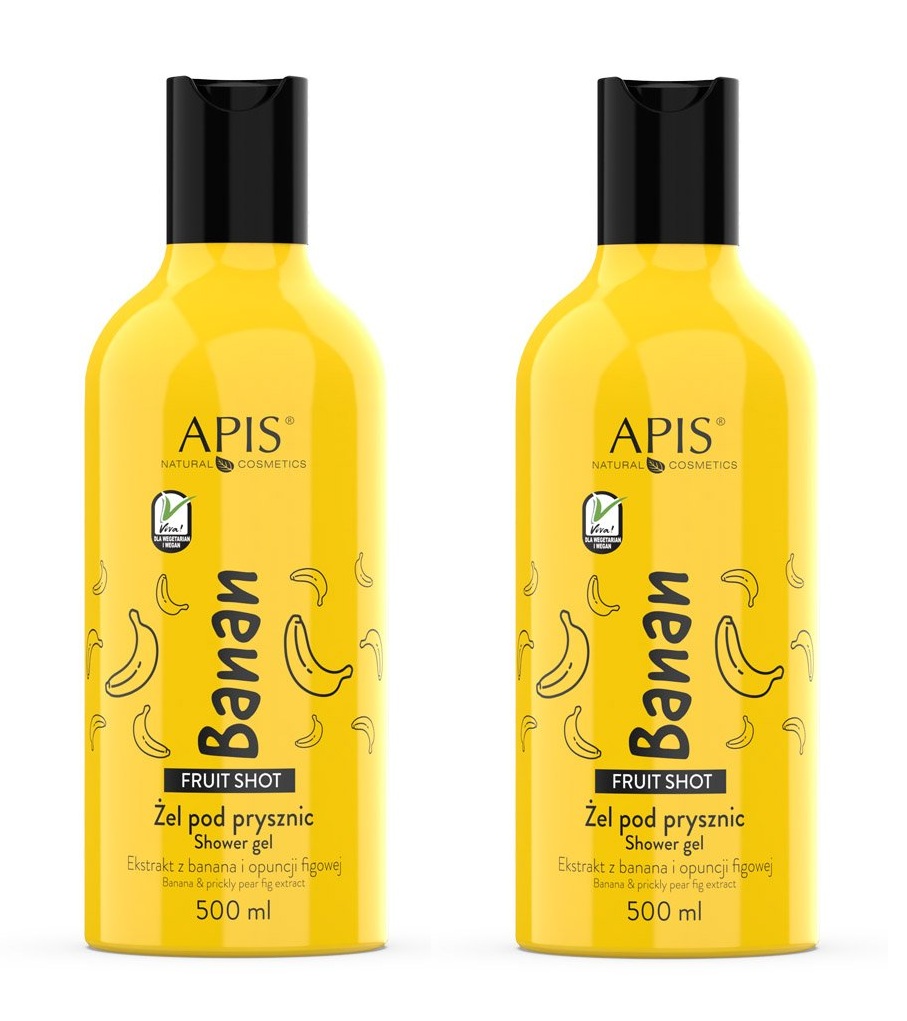 APIS Fruit Shot Żel pod Prysznic Banan 500ml x2 szt