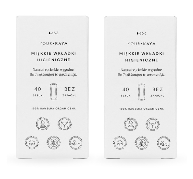Your Kaya Miękkie Wkładki Higieniczne 40 Sztuk x2 szt