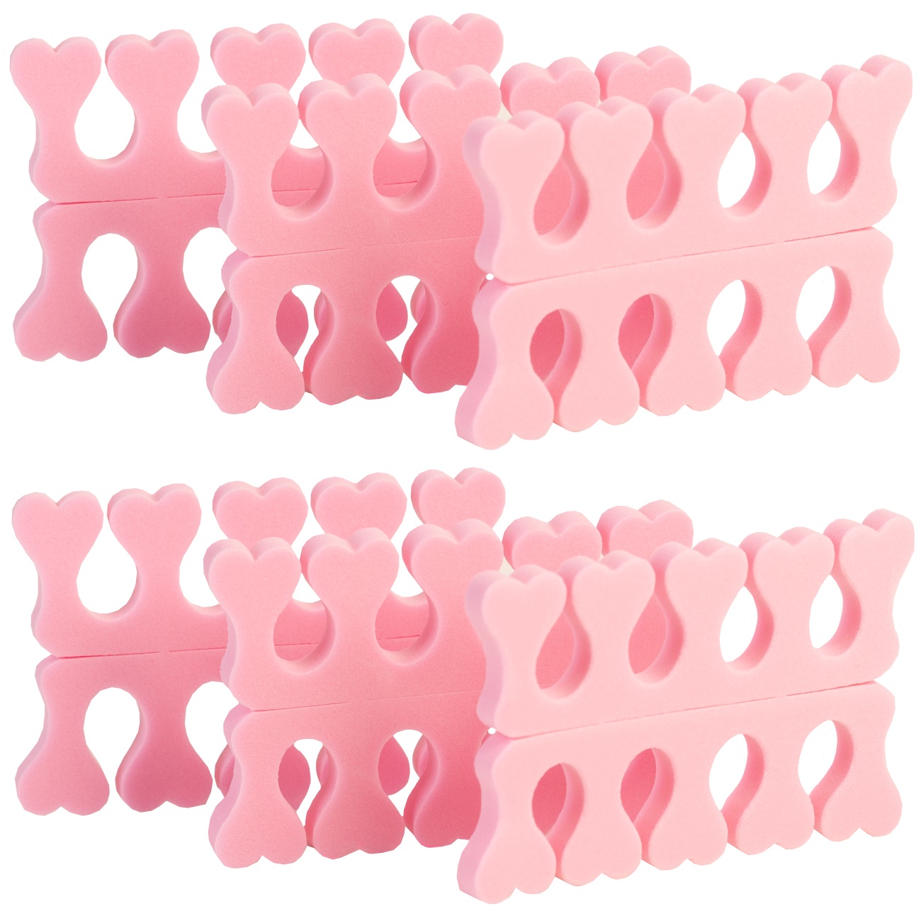 TAPTAP Separatory Piankowe do Pedicure Różowe 3 Pary x2 szt