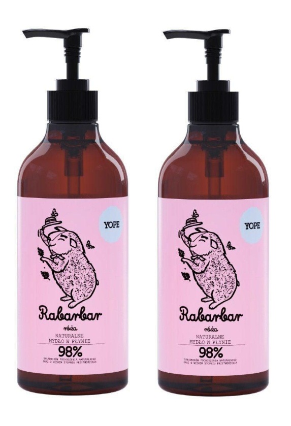 Yope Mydło w Płynie Rabarbar i Róża 500ml x2 szt