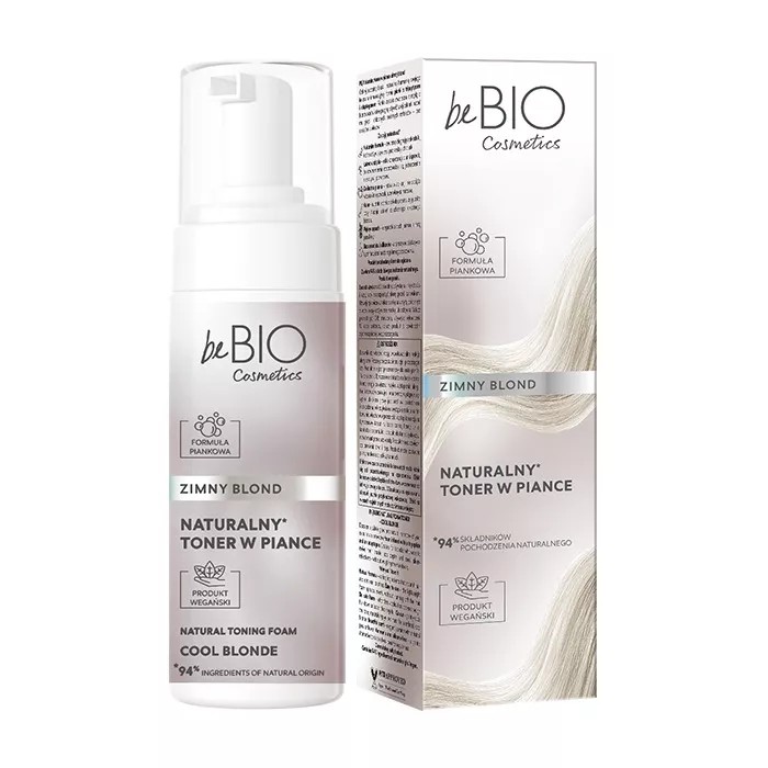 beBIO Cosmetics Naturalny Toner do Włosów w Piance Zimny Blond 120ml