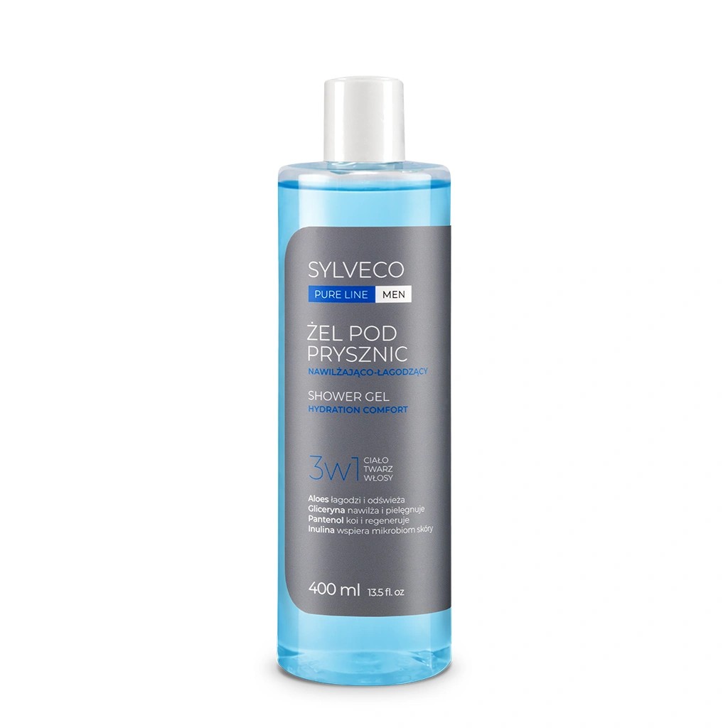 Sylveco Pure Line Men Nawilżająco-Łagodzący Żel pod Prysznic dla Mężczyzn 3w1 400ml