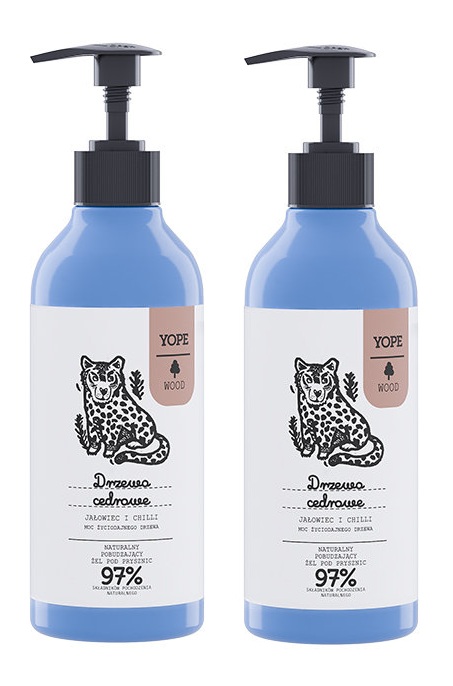 YOPE Żel pod Prysznic Drzewo Cedrowe Jałowiec i Chilli 400ml x2 szt