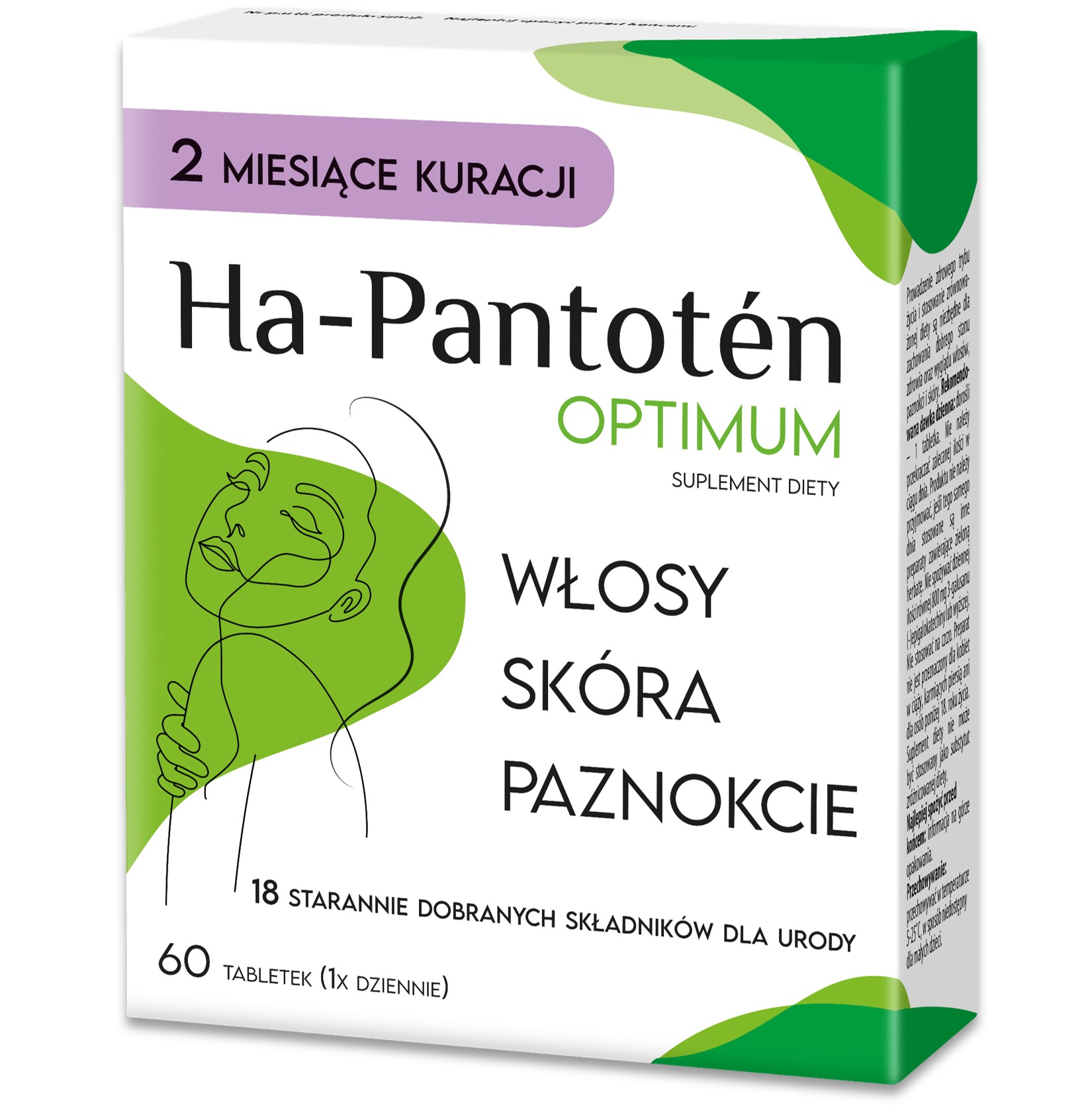 Ha-Pantoten Optimum Suplement Diety Włosy Skóra i Paznokcie 60 Tabletek