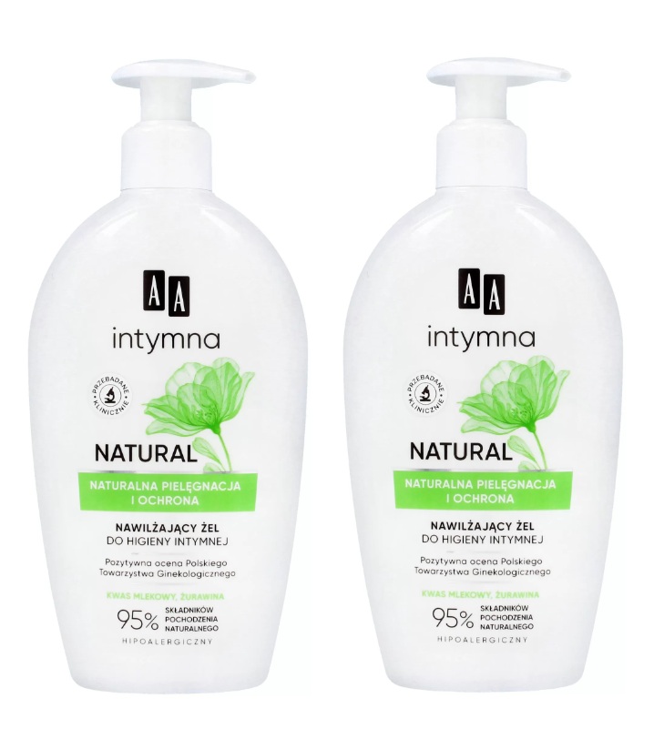 AA Intymna Natural Nawilżający żel do higieny intymnej
