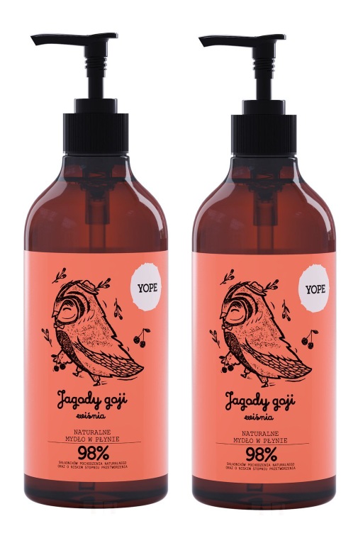 Yope Mydło w Płynie Jagody Goji i Wiśnia 500ml x2 szt