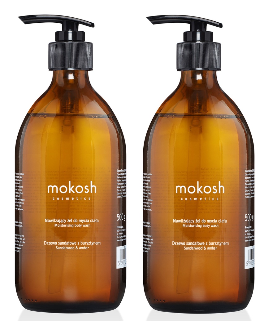 Mokosh Żel do Mycia Ciała Drzewo Sandałowe z Bursztynem 500ml x2 szt