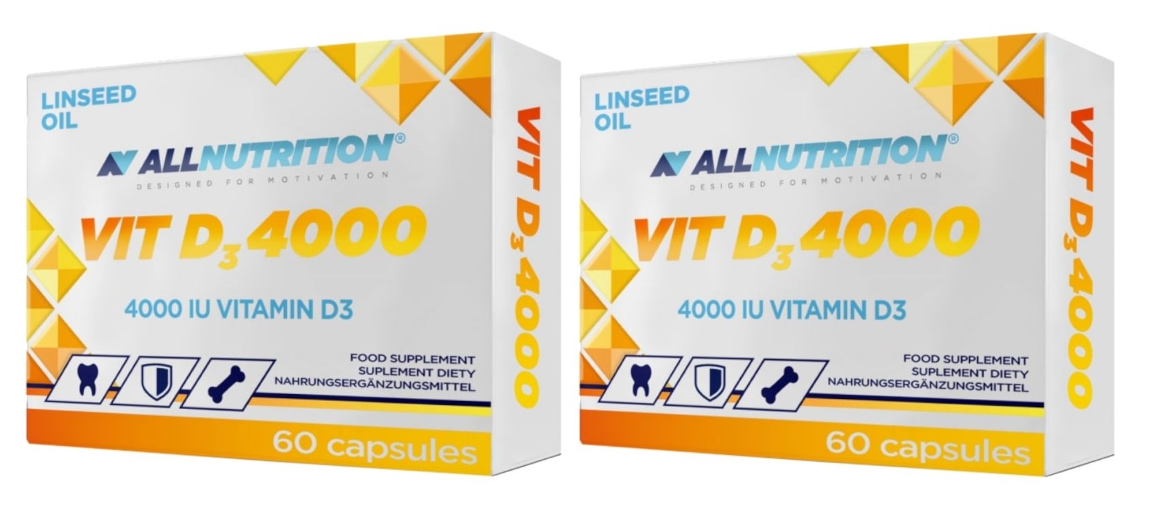 ALLNUTRITION Vit D3 4000 Suplement Diety Witaminowy 60 Kapsułek x2 szt